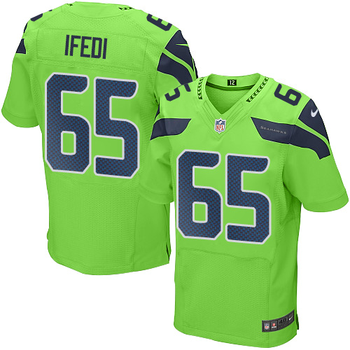 Nike Seahawks #65 Germain Ifedi Green Men's Stitched NFL Elite Rush Jersey - Click Image to Close